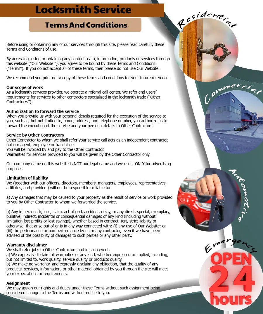 Chicago Advantage Locksmith Chicago, IL 312-809-3983 - Terms-and-conditions